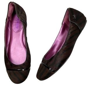 Coach Shoes Poppy Randy Tiger Calf Hair Ballet Flats Size 6B